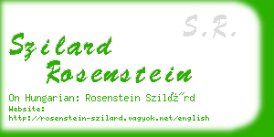 szilard rosenstein business card